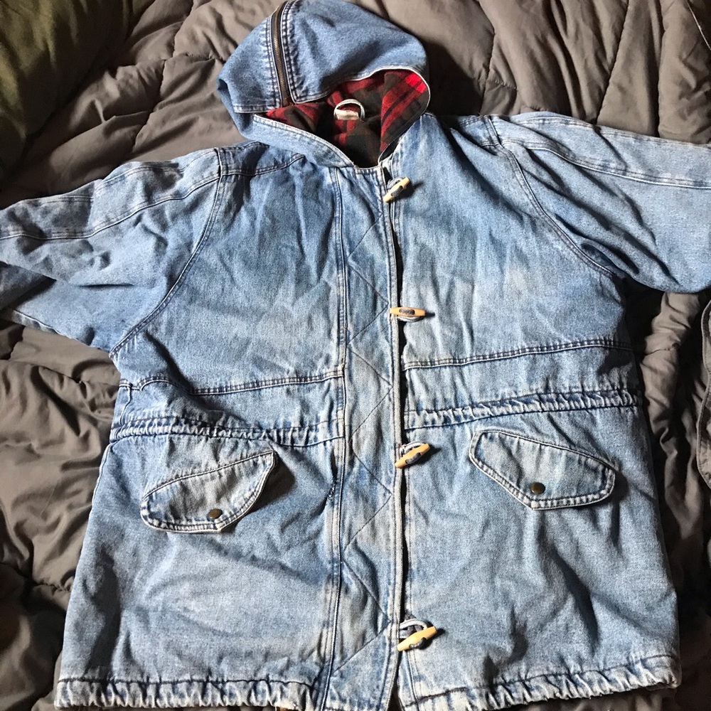 Rock creek woman heavy jean jacket 24w wit flannel